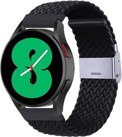 By Qubix - Braided nylon bandje - Zwart - Geschikt voor Xiaomi Mi Watch / Geschikt voor Xiaomi Watch 2 / Geschikt voor Xiaomi Watch S1 / S2 / S3 / S4 (47mm)