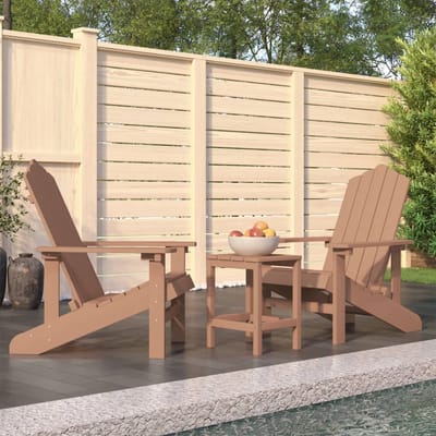 vidaXL - Tuinstoelen - Adirondack - met - tafel - HDPE - bruin