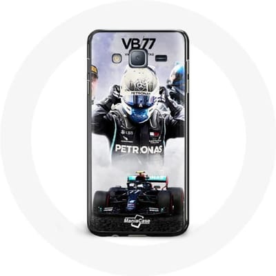 Hoesje voor Samsung Galaxy j3 2016 Formule 1 Valtteri Bottas F1 Racing Driver Zwart zwart