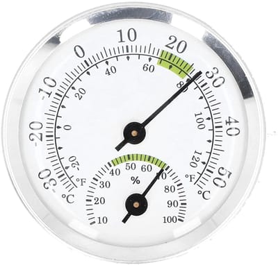 Thermometer hygrometer, wijzerplaat type temperatuur vochtigheidsmeter binnen analoge hygrometer ronde wijzer monitor voor kamer, broeikas, plantenruimte