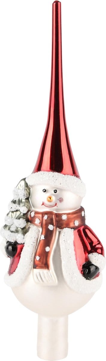 Dekoratief | Kerstboompiek 'Snowman', glas, 9x8x29cm | A245589