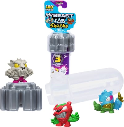 MrBeast Lab Swarms - Hyper Fusion serie Test Tube – 3 Swarms microbeesten, 1 Fusion Caps & 3 stickers
