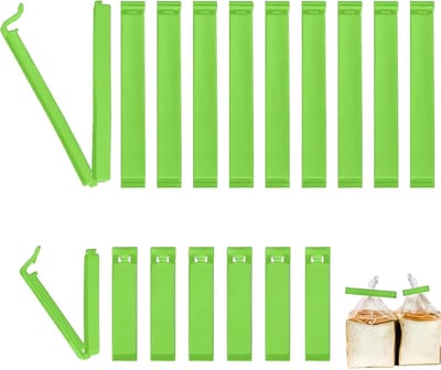 Set van 50 Sluitclips voor Opslag, Grote Klemmen van 6 cm en 11 cm, Ideaal voor Keuken en Kantoor, Groene Kleur, Stevige en Duurzame Clips