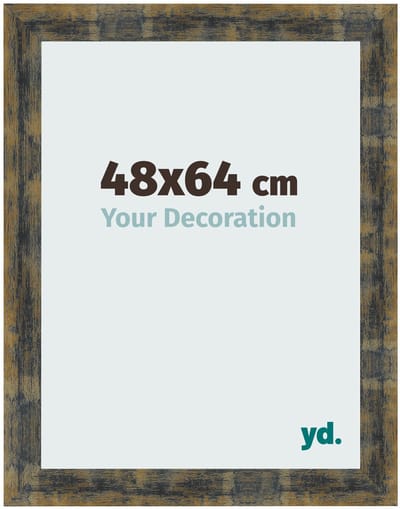 Your Decoration - Fotolijst 48x64 cm - MDF - Blauw Goud Gemeleerd - Pisa