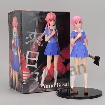 2 stuks/set Gasai Yuno PVC Actiefiguur Future Diary Anime Model Verzamelfiguur Halloween Kerstcadeau Speelgoedpop