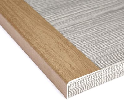 Trapneusafwerking Aluminium - Trapdecoratie Rand - Veilige Trappen - Antislip Houtnerf - 101.6 cm - Lichtbruin