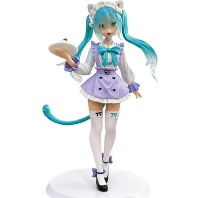 NIEUWE Anime Hatsune Miku F:NEX Piapro Miku 1/7 Schaal Kattenoor Meisjesmodel Kawaii PVC Figuur Verzamelsieraad Bureauornament Cadeau Premium Kwaliteit gray