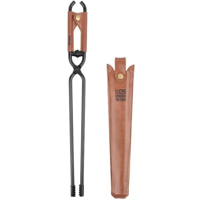 Koolstofstaal houtskooltang Outdoor Camping Vreugdevuur BBQ Brandhout Clip Tool Kachels Vuurhoutskool zwart