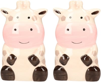 Waterverdamper radiator - 2x - koe - kunststeen - kinderkamer - 17 cm - luchtbevochtiger