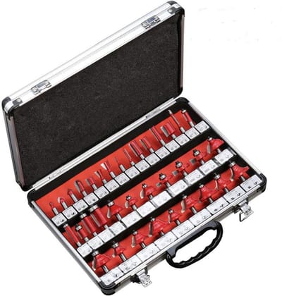 OmGoods - Dailygoody - Frees Set 35-delig - 1/4 inch en 1/2 inch - Houtbewerking Gereedschap met Aluminium Behuizing