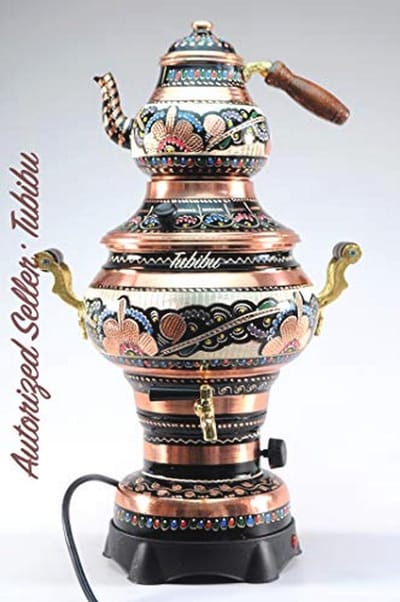 Elektrische Samovar Theepot Set met Handgemaakte Koper