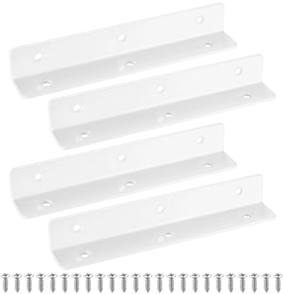 Zware Wit L-Beugels voor Tuinbedden en Meubelverbindingen - 190 x 30 x 30 mm