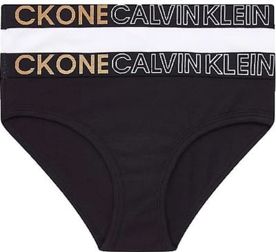 Calvin Klein - Duopack Meisjes Slip Wit en Zwart - Maat 128/140