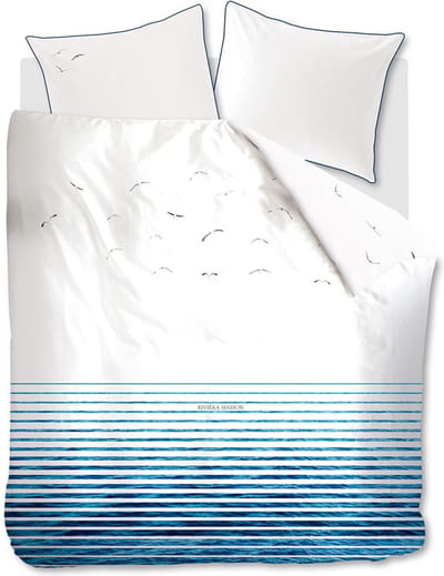 Riviera Maison Seagull dekbedovertrek - Lits-Jumeaux - 240x200/220 - Blauw