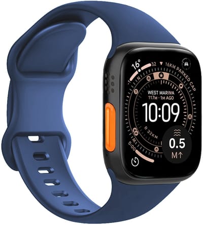 Horloge Band Geschikt voor Apple Watch Ultra 1, 2, 3 (49 mm) Bandje Siliconen Verstelbaar - Donkerblauw