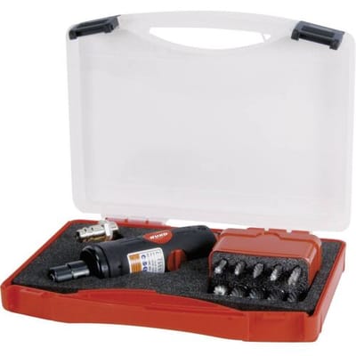 RUKO Pneumatische slijper 1/4 (6.3 mm) 6.2 bar Incl. accessoires, Incl. koffer