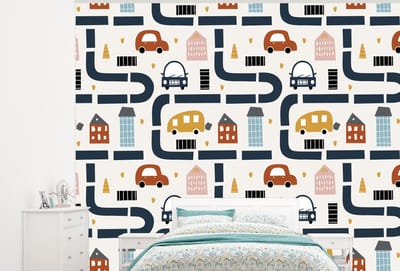 Behang - Fotobehang Design - Jongens - Auto - Kinderen - Breedte 300 cm x hoogte 240 cm