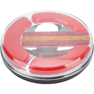 Feu arrière de remorque LED 12 à 24V Rond Chromé Étanche IP67 Boîtier Transparent Rouge 3000k pour Camion Bateau Yacht gray