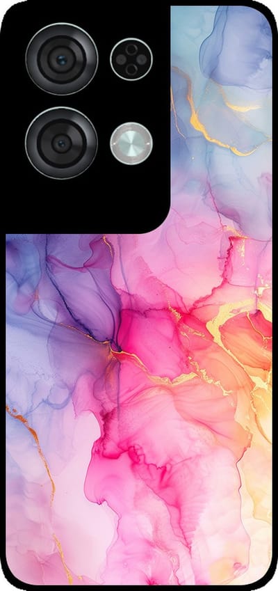 Smartphonica Telefoonhoesje Geschikt voor Oppo Reno8 Pro met marmer opdruk - TPU backcover case marble design - Regenboog geschikt voor Oppo Reno8 Pro