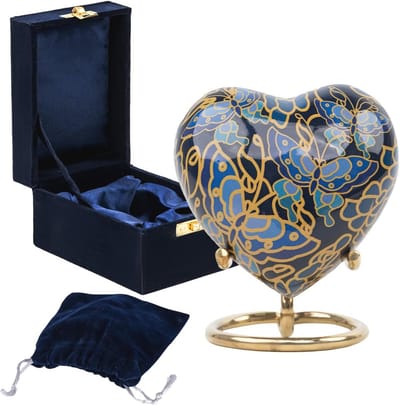 Kleine Hart Urn voor As, Decoratieve Kinderurn voor Menselijke Resten, Crematie Urn met Stand