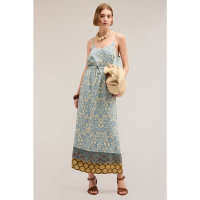 Motivi Printed Satin Summer Dress Light Blue Size: 36 | Maxi Dresses Outlet | Dames | Blauw