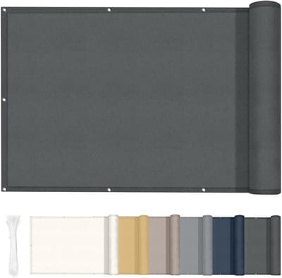 Balkonscherm 90x600cm - Anthraciet - Waterdicht en UV-bestendig - Privacybescherming voor balkon - SnelShoppen