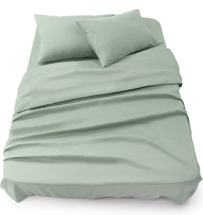 Blumtal 3-delige Set Bedlaken - Hoeslaken 135 x 190 x 30 cm - Laken 220 x 275 cm - 2 x Kussensloop 50 x 80 cm - Summer Green