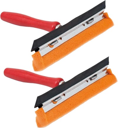 Novaliv 2X Raamwisser auto 21 cm houten steel 16 cm met wisserlip en rubberen spons autowisser auto ruitenwisser ruitenreiniger afveegspons