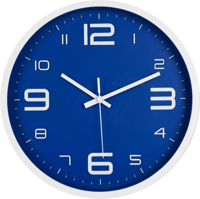 IvoQ Wandklok Blauw - 30 cm - Stil Uurwerk - Moderne 3D Muurklok - Analoog - Goed Leesbaar