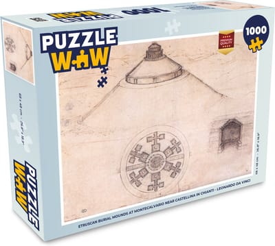 Puzzel Etruscan burial mounds at Montecalvario near Castellina in Chianti - Leonardo da Vinci - Legpuzzel - Puzzel 1000 stukjes volwassenen