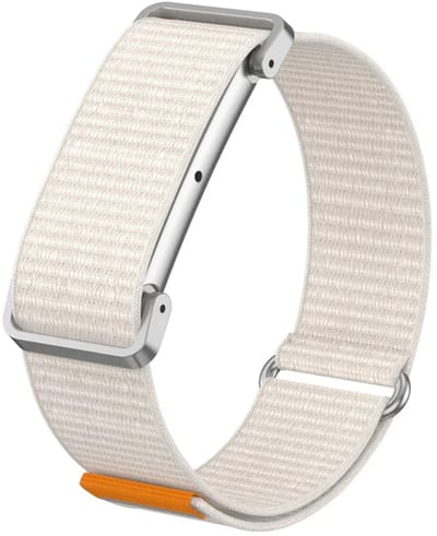 Strap-it Nylon Bandje met Frame Geschikt voor Fitbit Air - Horlogebandje - Sportband - Klittenbandsluiting - Comfortabel & Ademend - Sterrenlicht