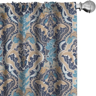 ABAKUHAUS – 2x75x225 cm Gordijnen – Microfaser – Geometrisch