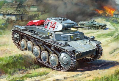 Zvezda Modelbouwpakket Militaire voertuigen - 6102 German Light Tank Pz.Kp.fw II Panzer Plastic - 1:100 - Modelbouw