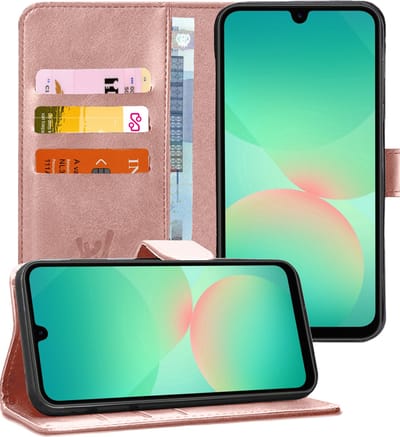 Hoesje geschikt voor Samsung Galaxy A17 5G / A26 - Portemonnee Book Case Rosegoud