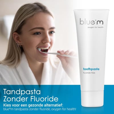blue®m Fluoride vrije tandpasta 75 ml - bluem tandpasta - Tandpasta zonder fluoride
