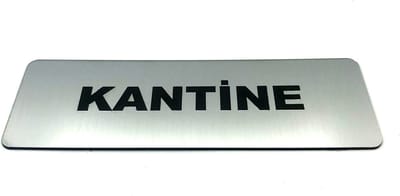 Deurbordje met tekst Kantine incl. 3M-tape plakstrip - Namengigant Deur Tekstbordje - Deur - incl. 3M-tape plakstrip - Bordje - RVS Look - 150 mm x 50 mm x 1,6 mm - 5 jaar Garantie