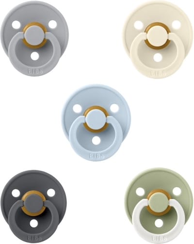 Bibs fopspenen 18+ maand set 5 stuks Cloud,Ivory,Baby Blue,Iron en Night Glow Sage maat 3