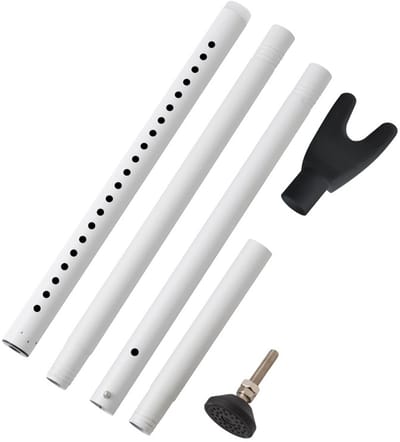 OUTARO-Verbeterde Deurbeveiligingsstang Wit – Verstelbare Schuifbalk – Zware Stopper – Voor Patio, Huis, Appartement & Reizen – 1st