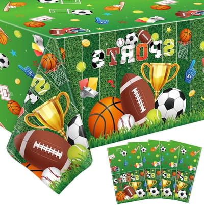 Sport Tafelkleden - Sportfeest Decoratie - Verjaardagsfeest Versieren - Waterdicht PE Materiaal - 130 x 220 cm - Meerkleurig