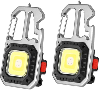 GELLDG Minilamp Zaklamp Sleutelhanger - Metalen Ontwerp - 6*4cm - 3 Regels - Draagbaar - Waterdicht - USB Oplaadbaar - Geschikt voor Camping en Reparatie