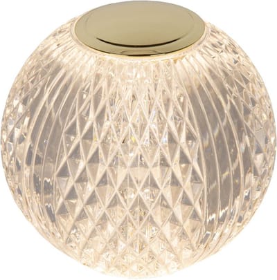Lucide CINTRA - Oplaadbare Tafellamp - Accu/Batterij - Ø 9 cm - LED 3 StepDim - 1x1,5W 2700K - Transparant