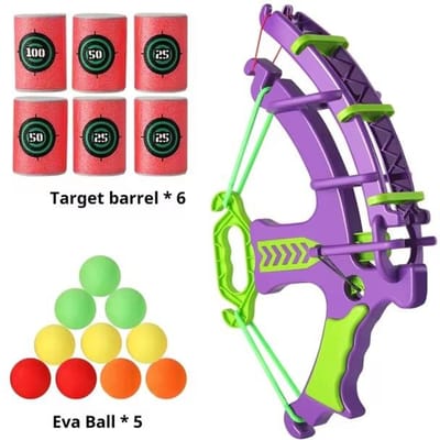 Montessori Lancer Sportif Lance-pierre Cible Balle Collante Cible de Fléchettes Panier de Basket Jeux de Société Enfant Cible de Pratique à Balle Molle Jouet d'Extérieur violet
