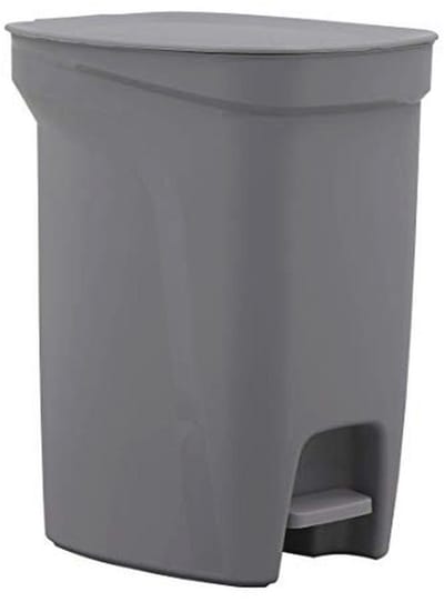 Pedaalafvalemmer 10 liter - kunststof - grijs