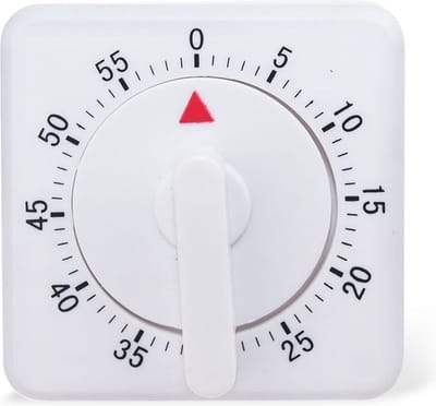 De kookwekker helpt bij het meten van de tijd die nodig is om verschillende gerechten te bereiden, deze kan maximaal op 60 minuten worden ingesteld.
