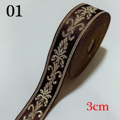 Rol Vintage Geborduurde Jacquard Linten Kleurrijke Bloemen Etnische Webbing Stof Naai Kleding Kant Versiering Decoratie