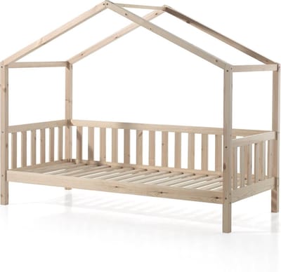 Belfurn - Huisbed Kansas met hek -90x200cm natuur
