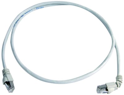 Telegärtner 100008010 RJ45 Netwerkkabel, patchkabel CAT 6A S/FTP 0.5 m Grijs Vlambestendig, Met anti-kniktule 1 stuk(s)