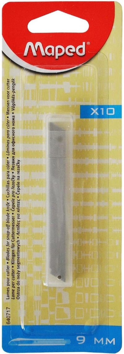 Maped vervangmesjes voor cutters 9 mm blister met 10 stuks
