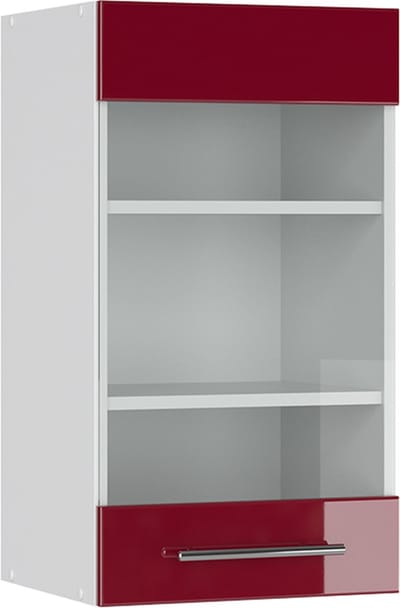 Vicco Fame-Line Glazen keukenkast – 40 cm Bordeauxrode hoogglans