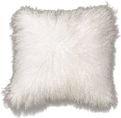 Van Buren - Tibetaans schapenvacht kussen - Offwhite 45x45cm - 100% echt schapenvacht